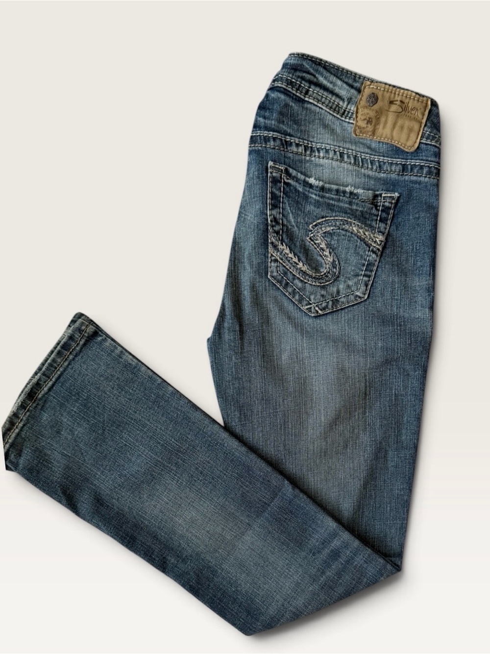 Silver Jeans Co Tuesday Low Slim Bootcut Jeans W29 L31 Distressed